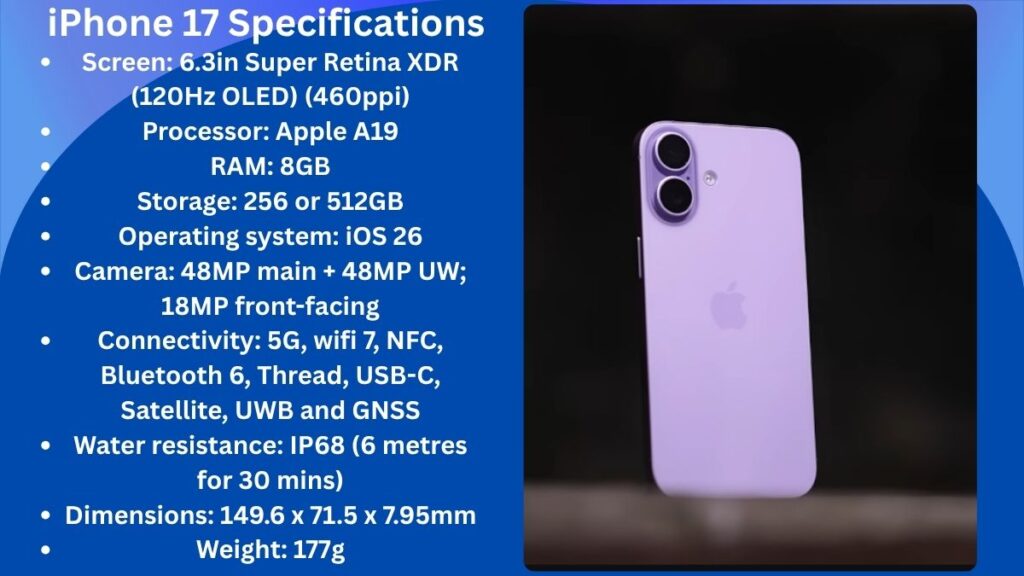 iPhone 17 Specifications